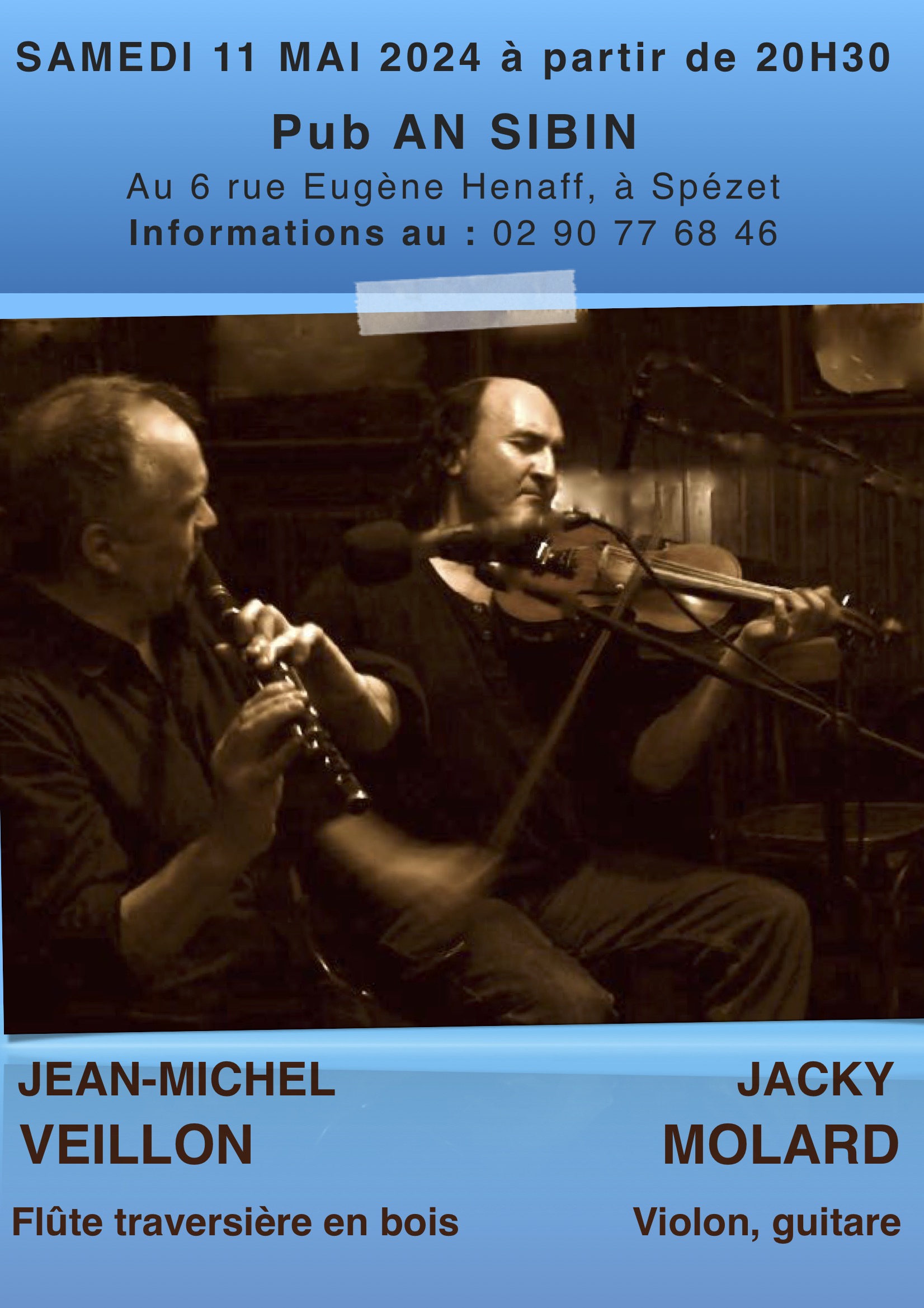 Jacky Molard & Jean-Michel Veillon en concert au An Síbín à Spézet @ Pub An Síbín